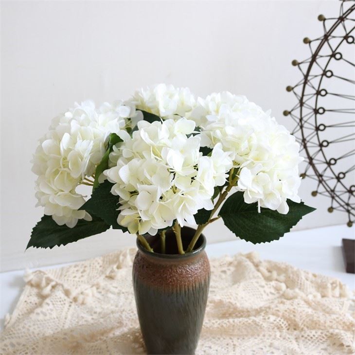 faux white hydrangea